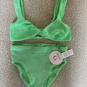 NWT Hunza G Jamie Twist-Front High Waisted Bikini